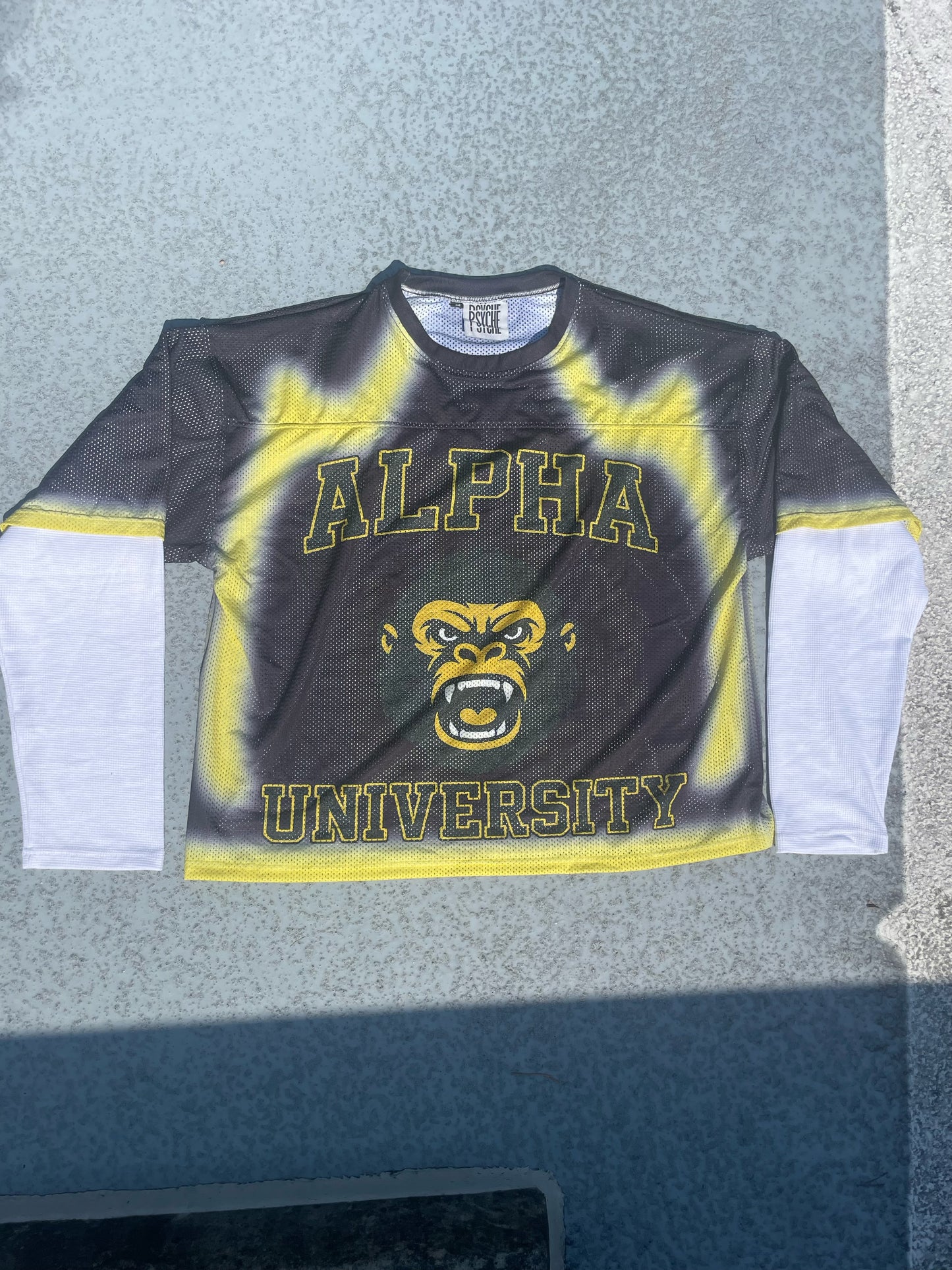 Oversized Alpha University Double Layer Mesh Jersey