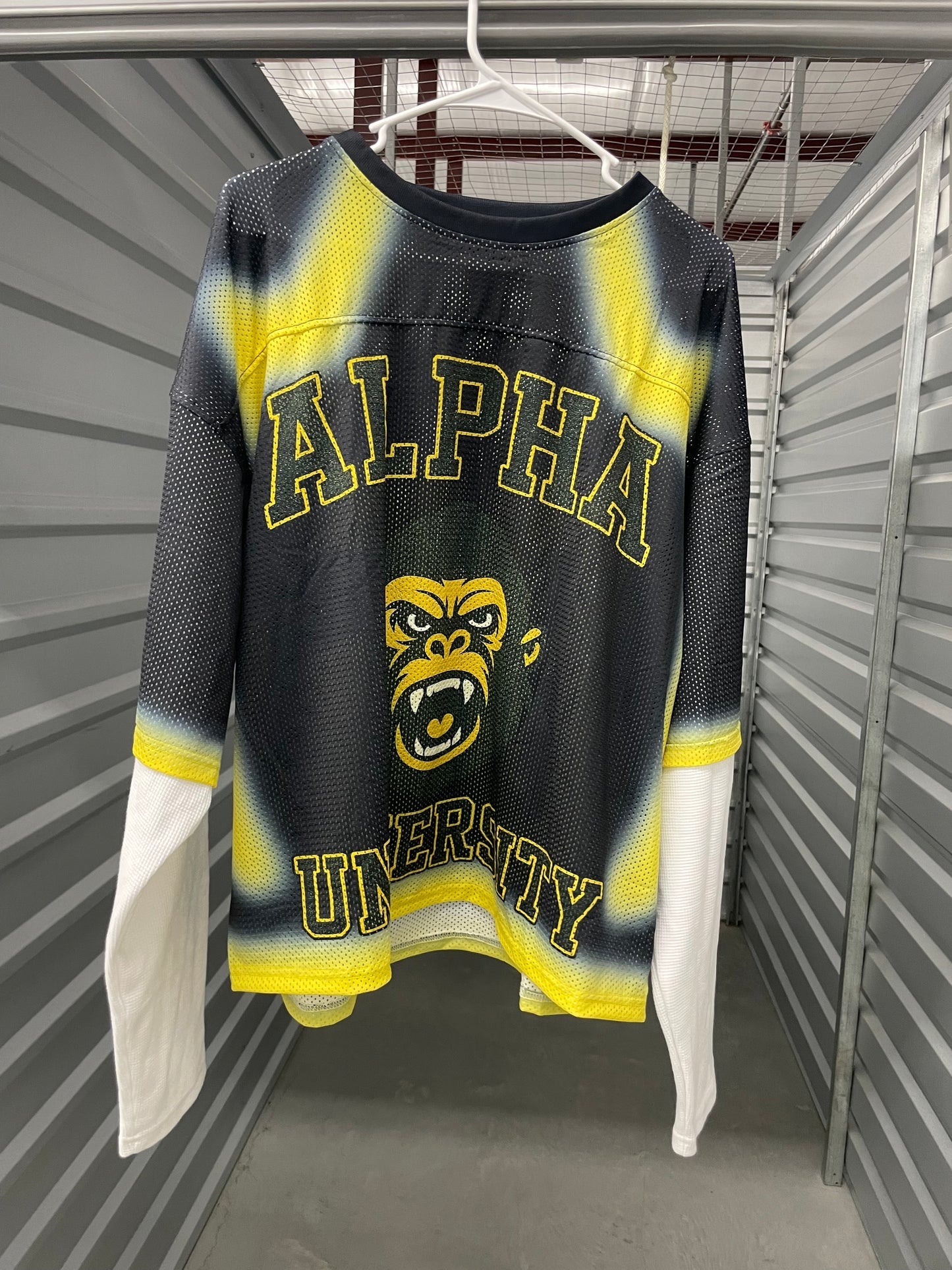 Oversized Alpha University Double Layer Mesh Jersey