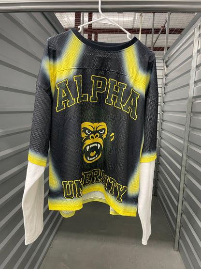 Oversized Alpha University Double Layer Mesh Jersey